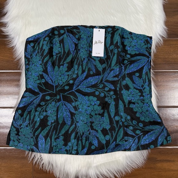 Lilly Pulitzer Tops - Lilly Pulitzer Women's Size 10 Lagoon Berry Brocade Camilo‎ Strapless Corset Top